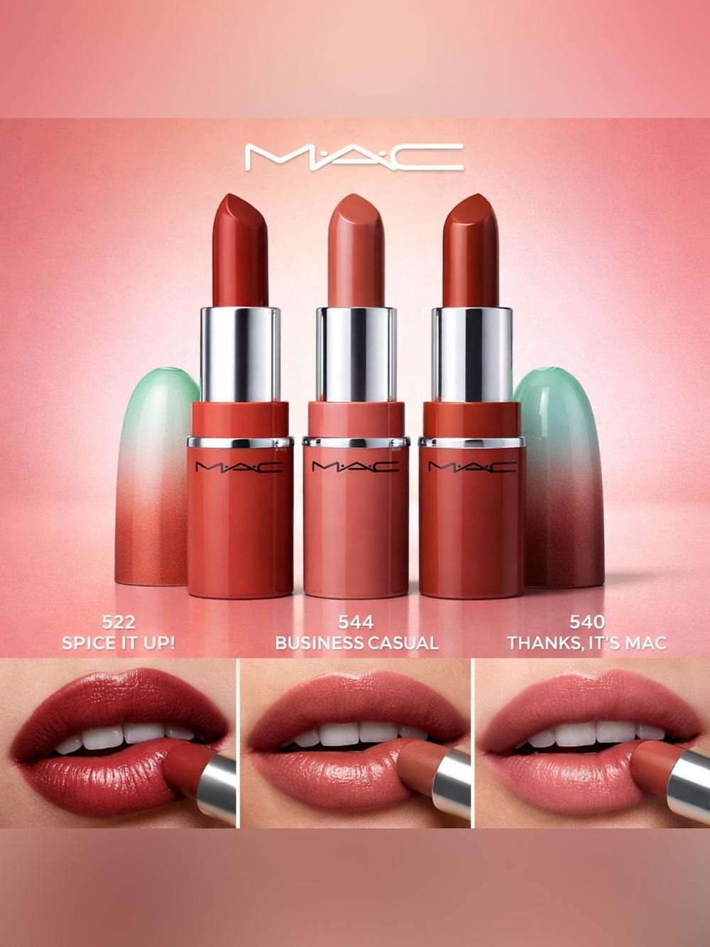 NEW✅ MAC • Mini Lustreglass Lipstick Trio 3-Pc Set - Sheer Shine Glossy Finish